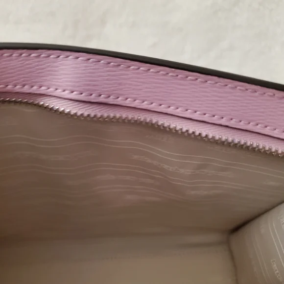 Kate Spade Light Purplish Pink and White Check Print Wristlet - NEW - Picture 8 of 11